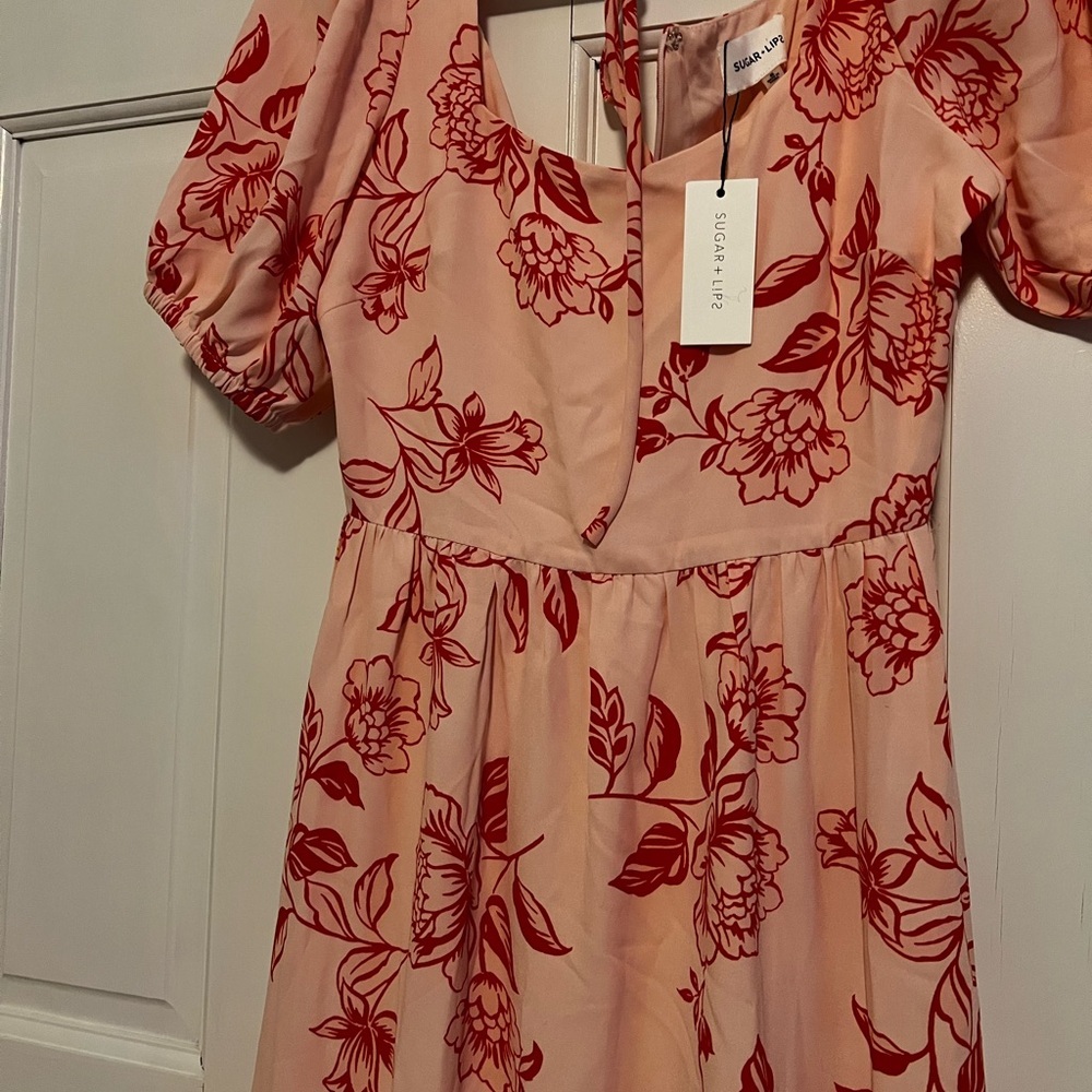 Sugarlips Lynette Sweetheart Maxi Dress Red Pink Floral Small‎ NWT - Picture 11 of 11